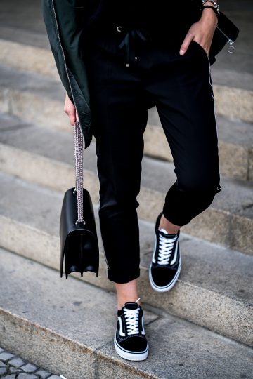 wearing black vans