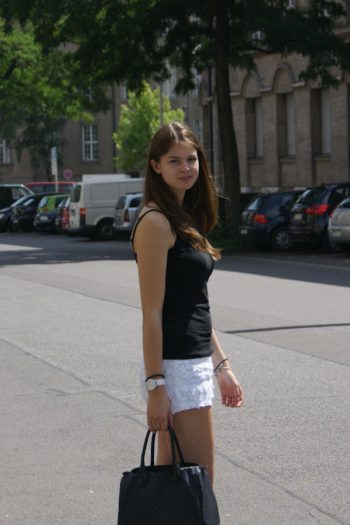 Floral crochet shorts