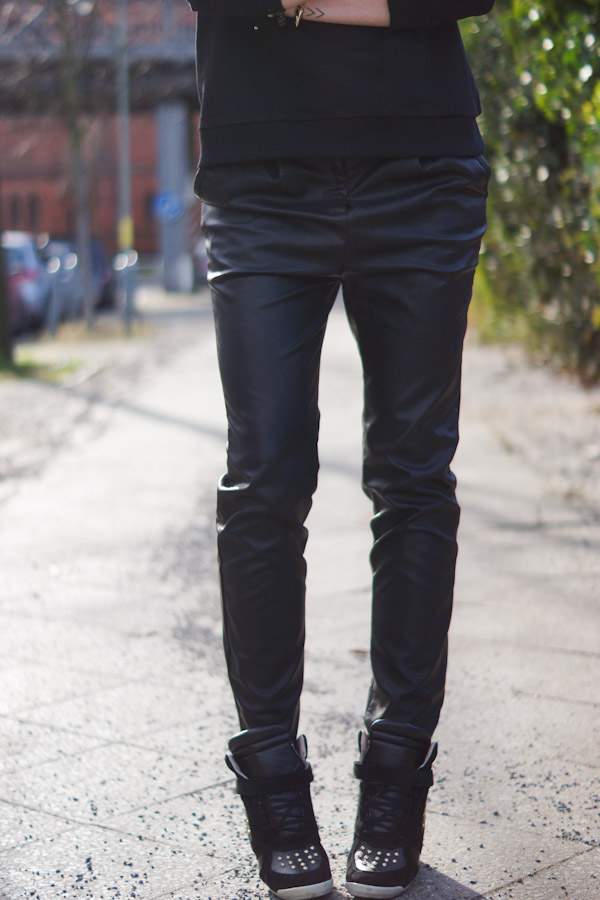 leather baggy pants from Pull & Bear