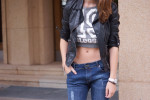crop top boyfriend jeans