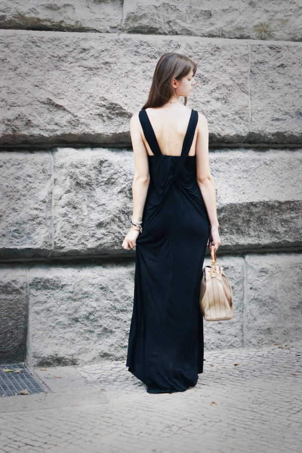 black maxi dress