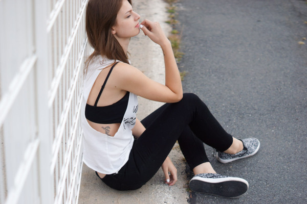 black and white outfit