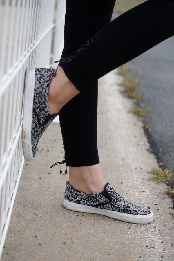 lace slip ons