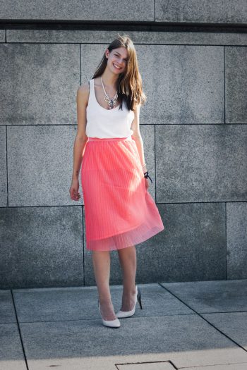 Plissée-Midirock aus Mesh