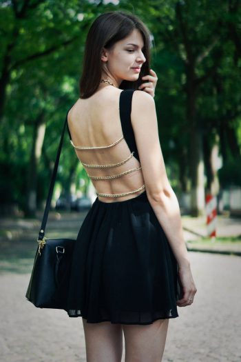 Black Dress with Chain-Straps