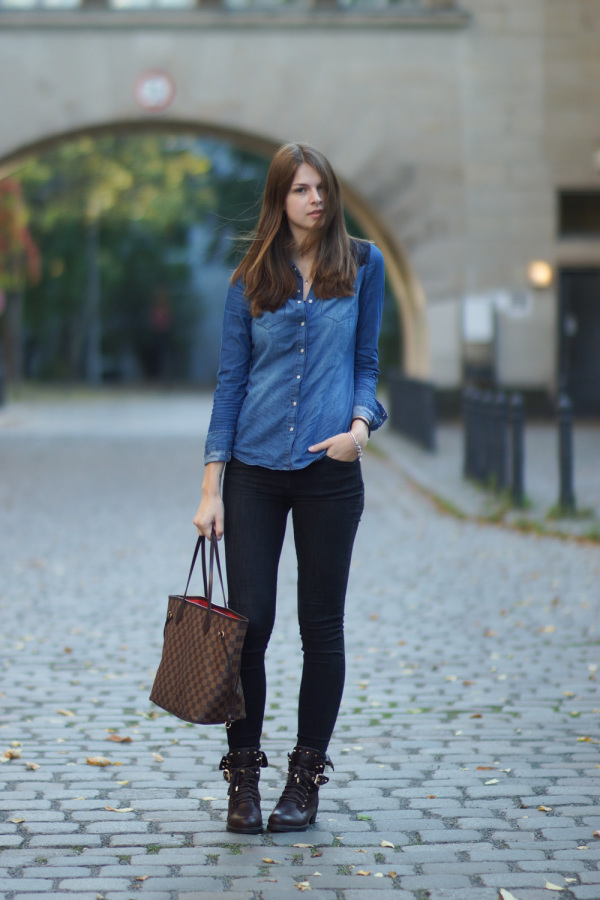 denim shirt outfits for ladies