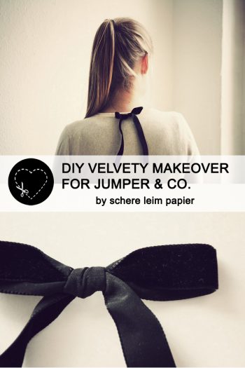 DIY velvety makeover for jumper & Co. by schere leim papier