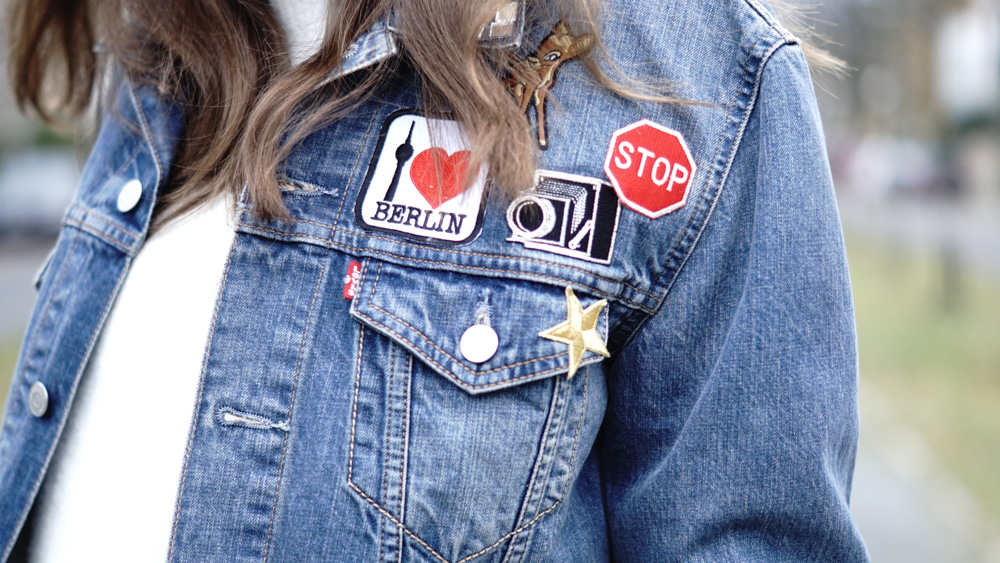 Denim Jacke mit patches