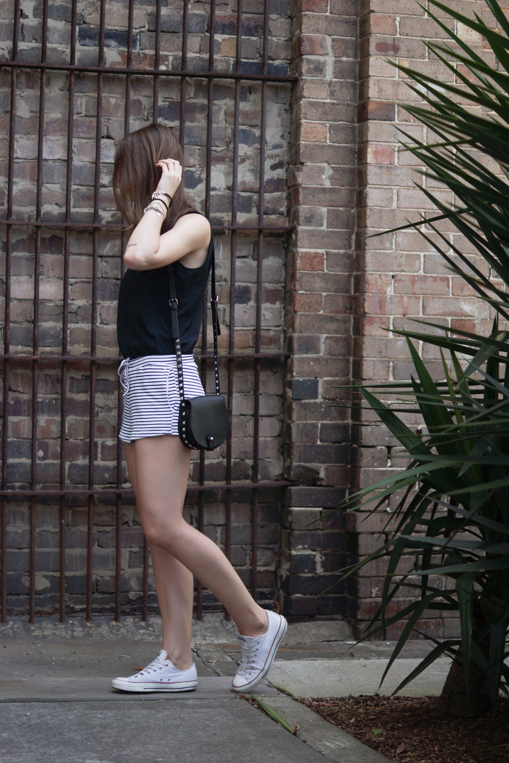 striped shorts