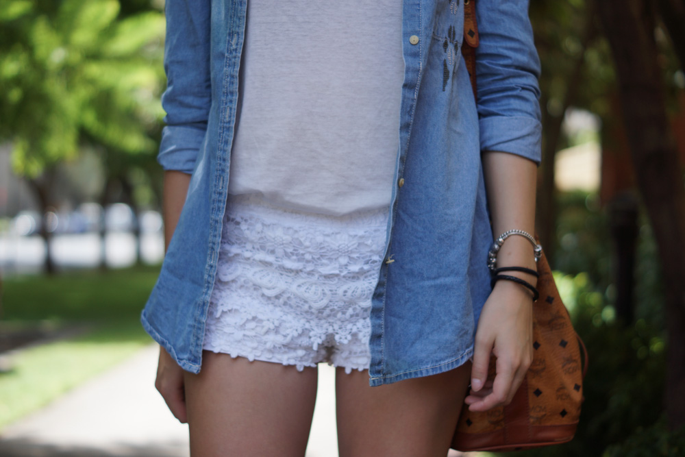 White Crochet Shorts