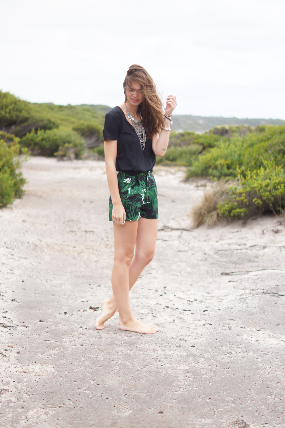 Palm Print Shorts