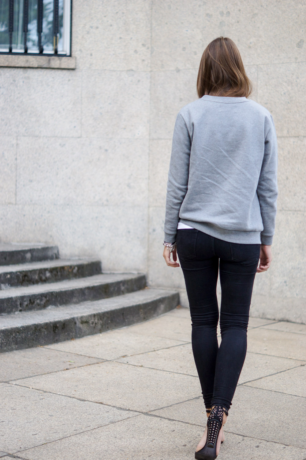 black and grey outfit