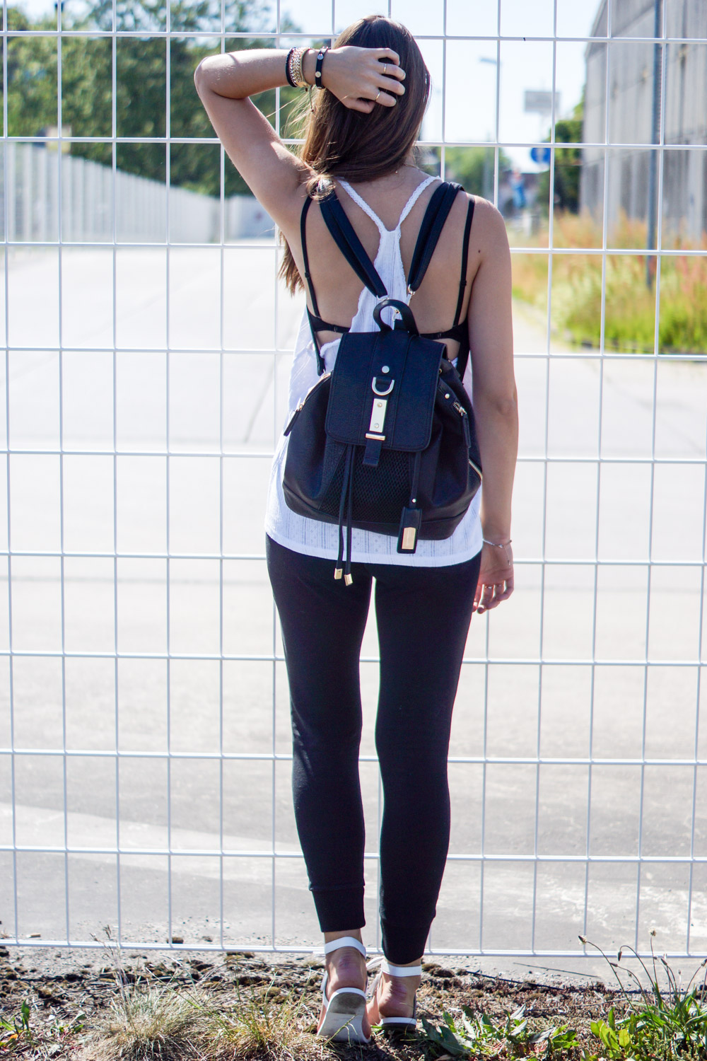 black and white outfit