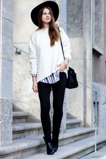 Gestreiftes Shirt unten drunter