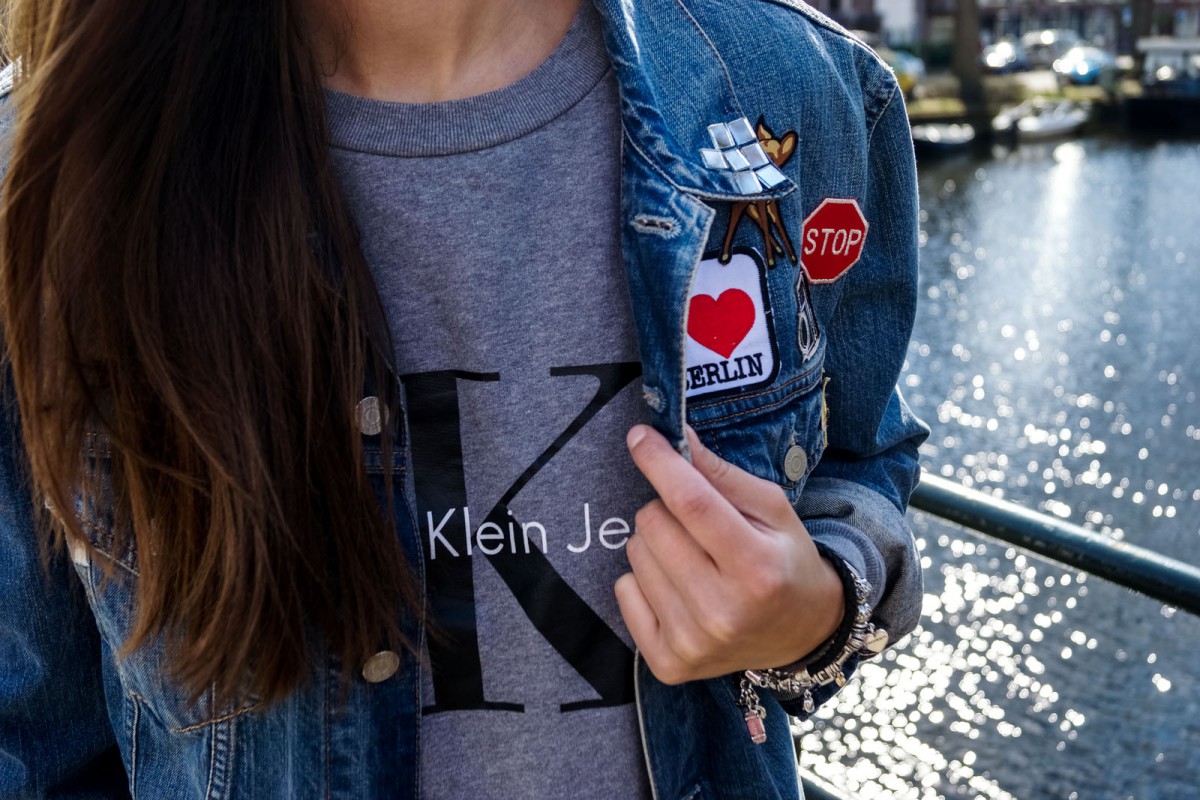 Denim Jacke mit Patches