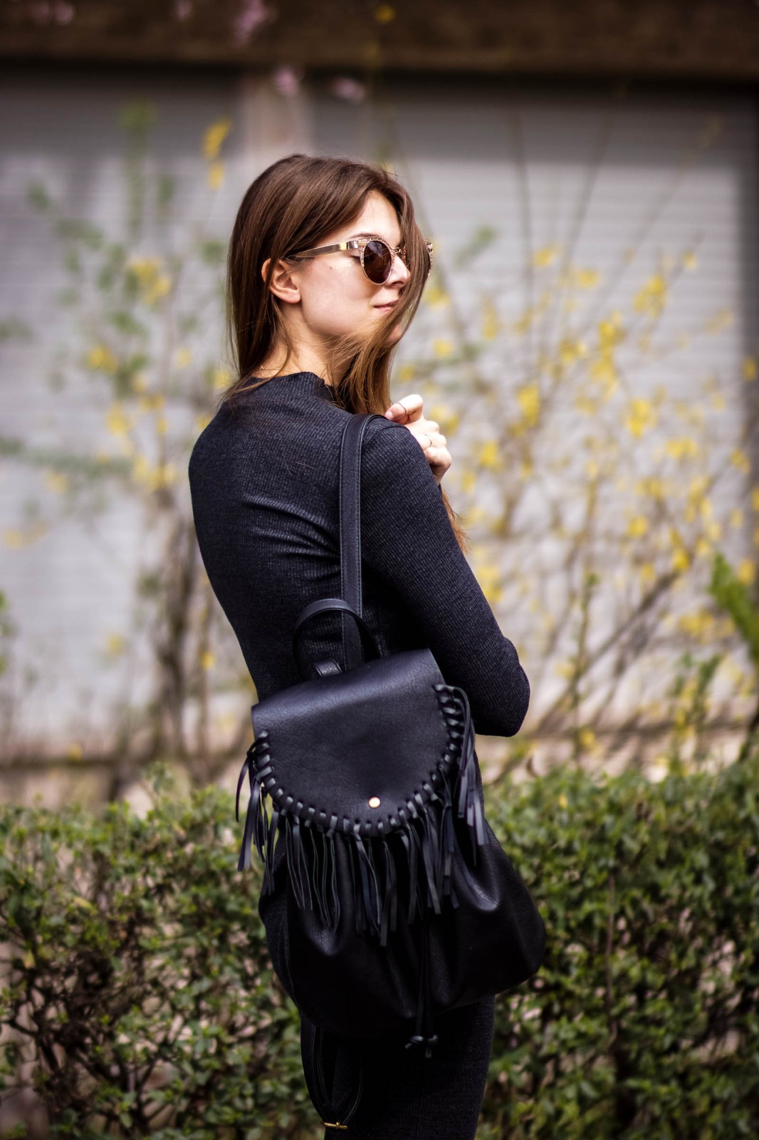 Backpack with fringes