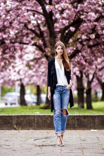 Ruffled Jacket and Boyfriend Jeans