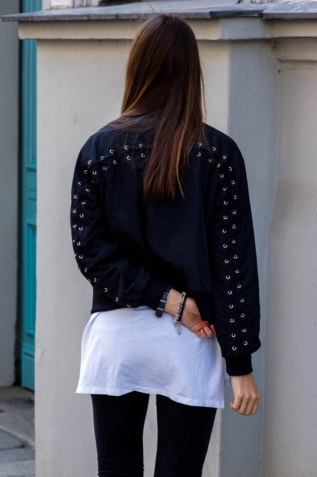 Lacing Bomber Jacket