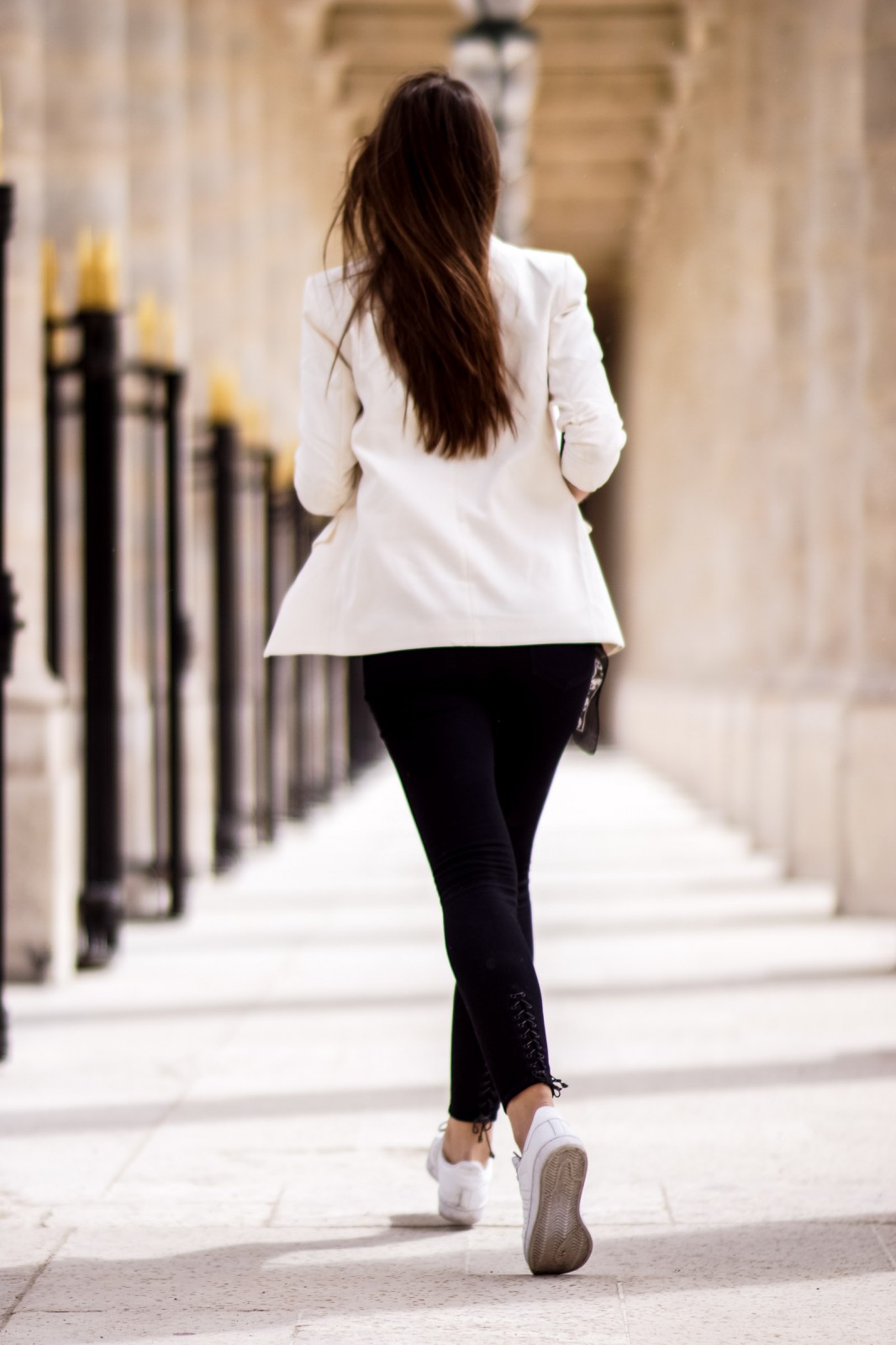 White Blazer and White Sneakers