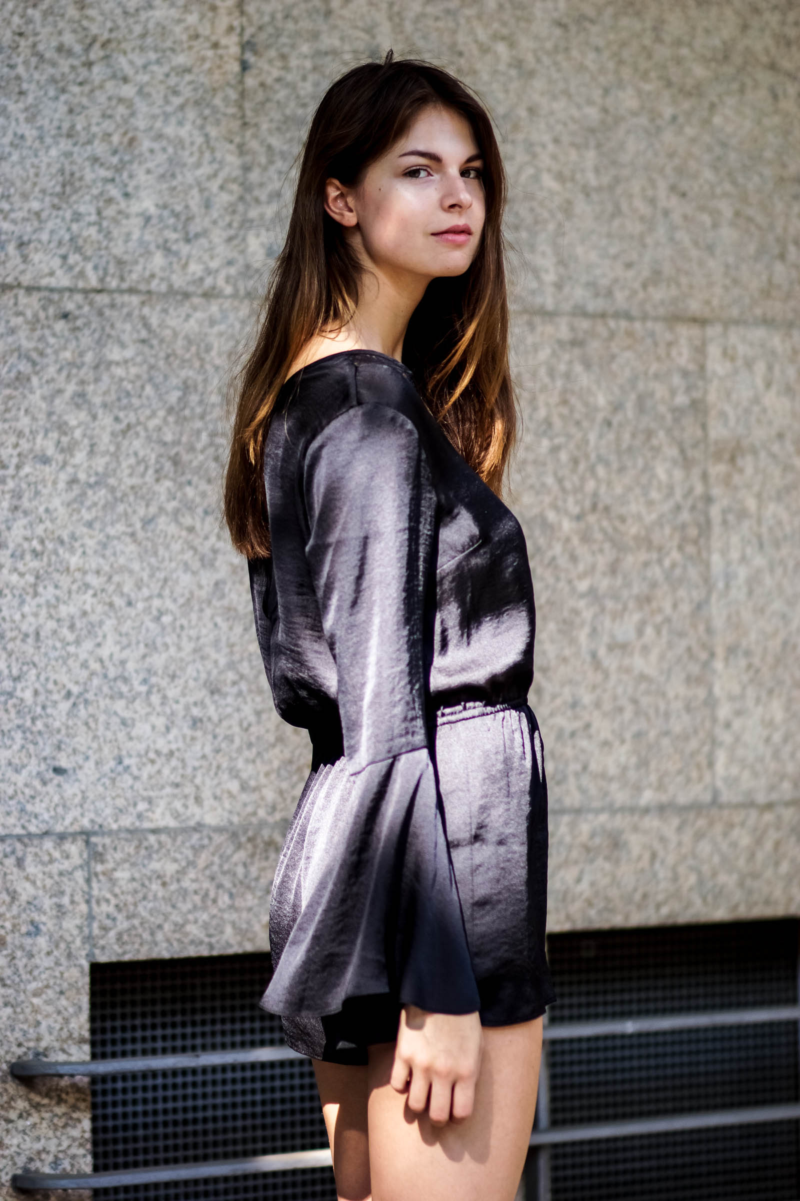 black denim playsuit