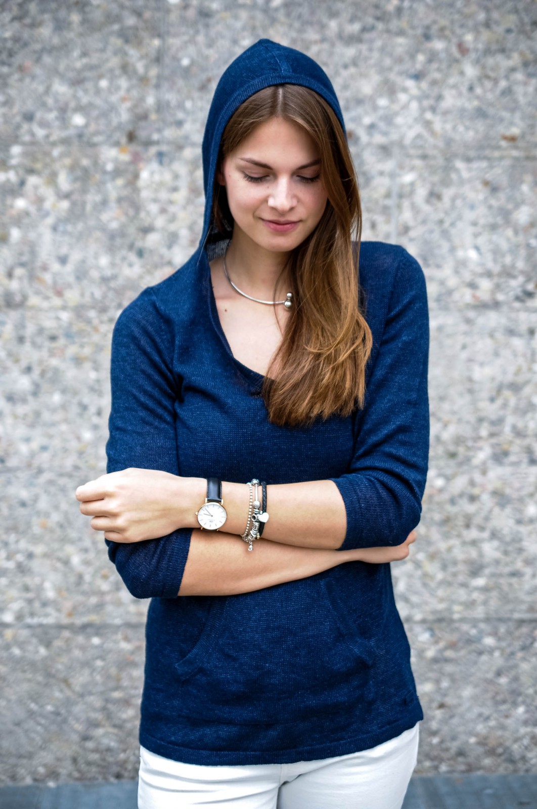 Blue and white outfit