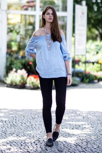 Baby Blue Off-The-Shoulder