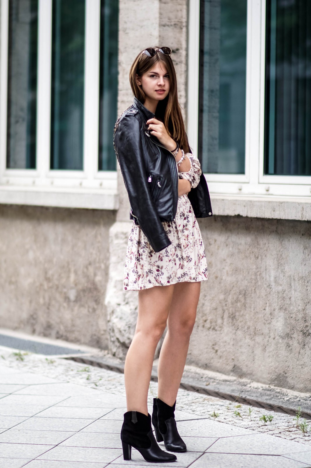 flower dress with boots