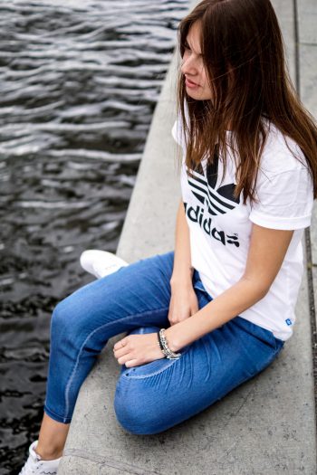 Stoffhose in Denimoptik