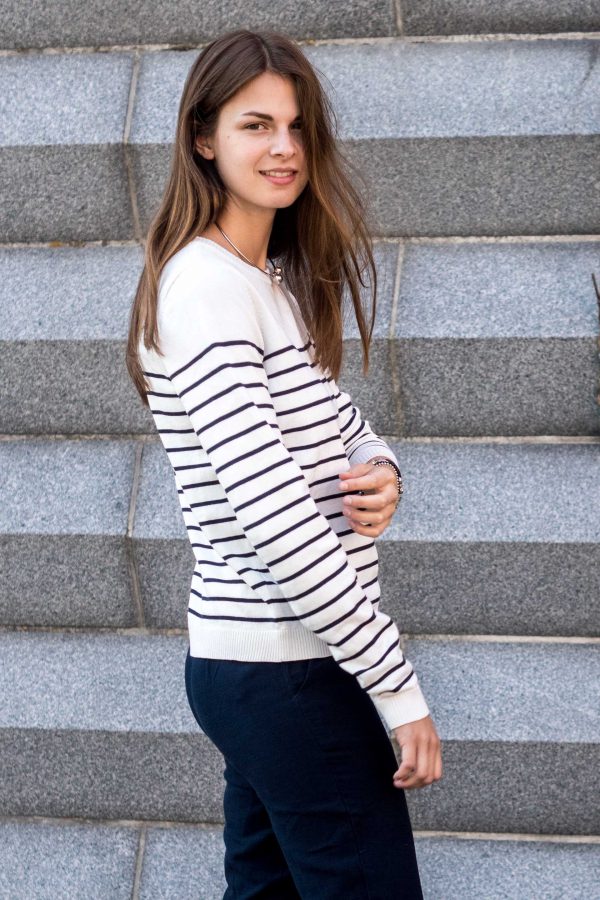 Blue pants and striped sweater - autumn essentials 2016