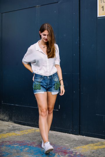 Levi's Denim Shorts mit Quasten