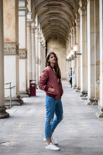 Pink bomber jacket