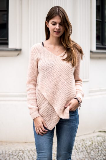 sweater with crossed front