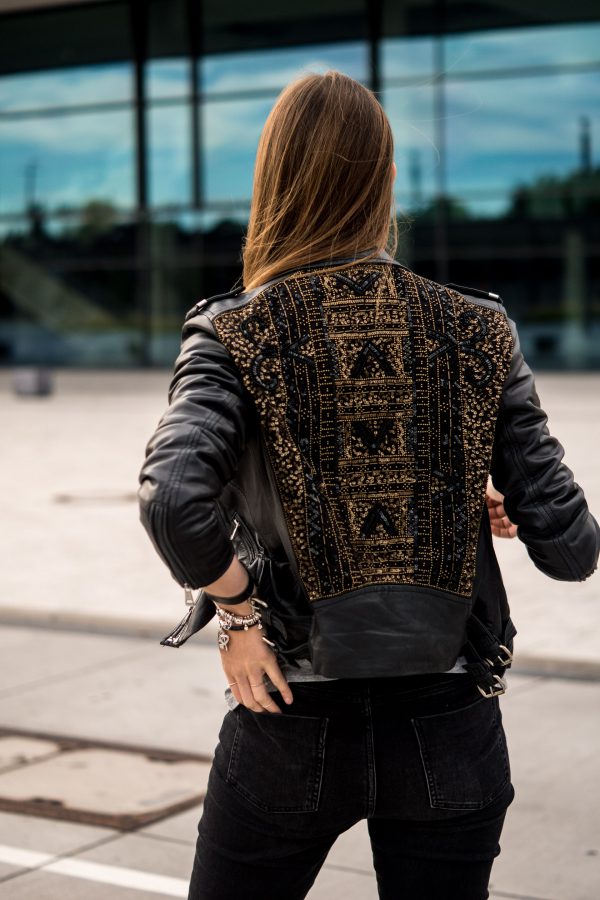 embroidered leather jacket