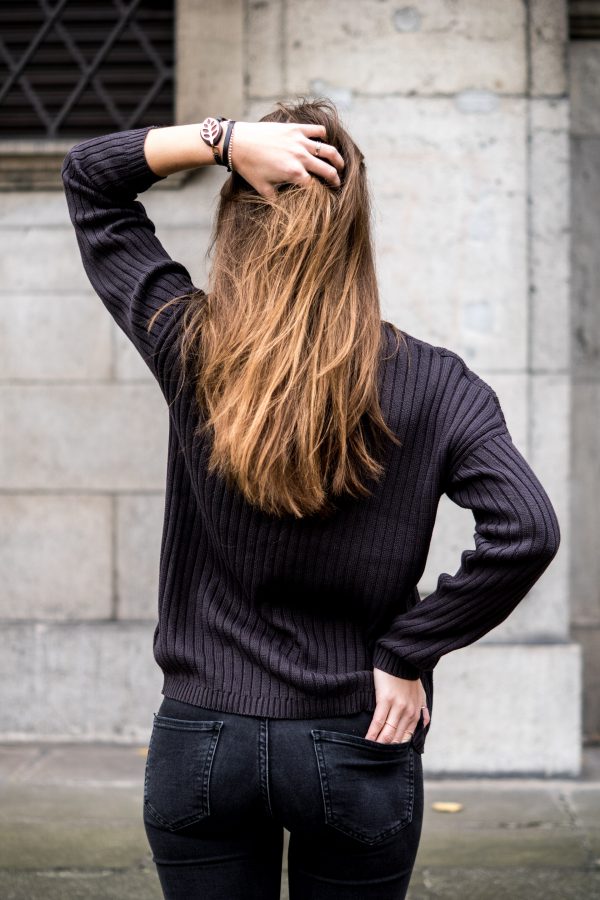 dark grey sweater