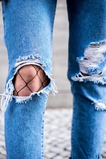 Netzstrumpfhose unter Jeans