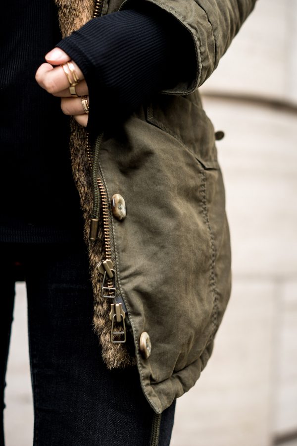 Parka with fur detail