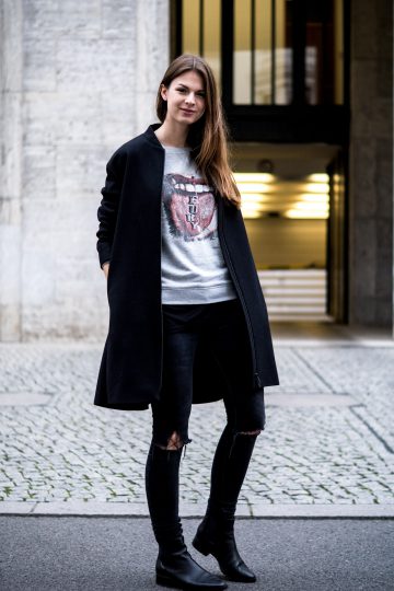 Wie trägt man eine schwarze Jeans
