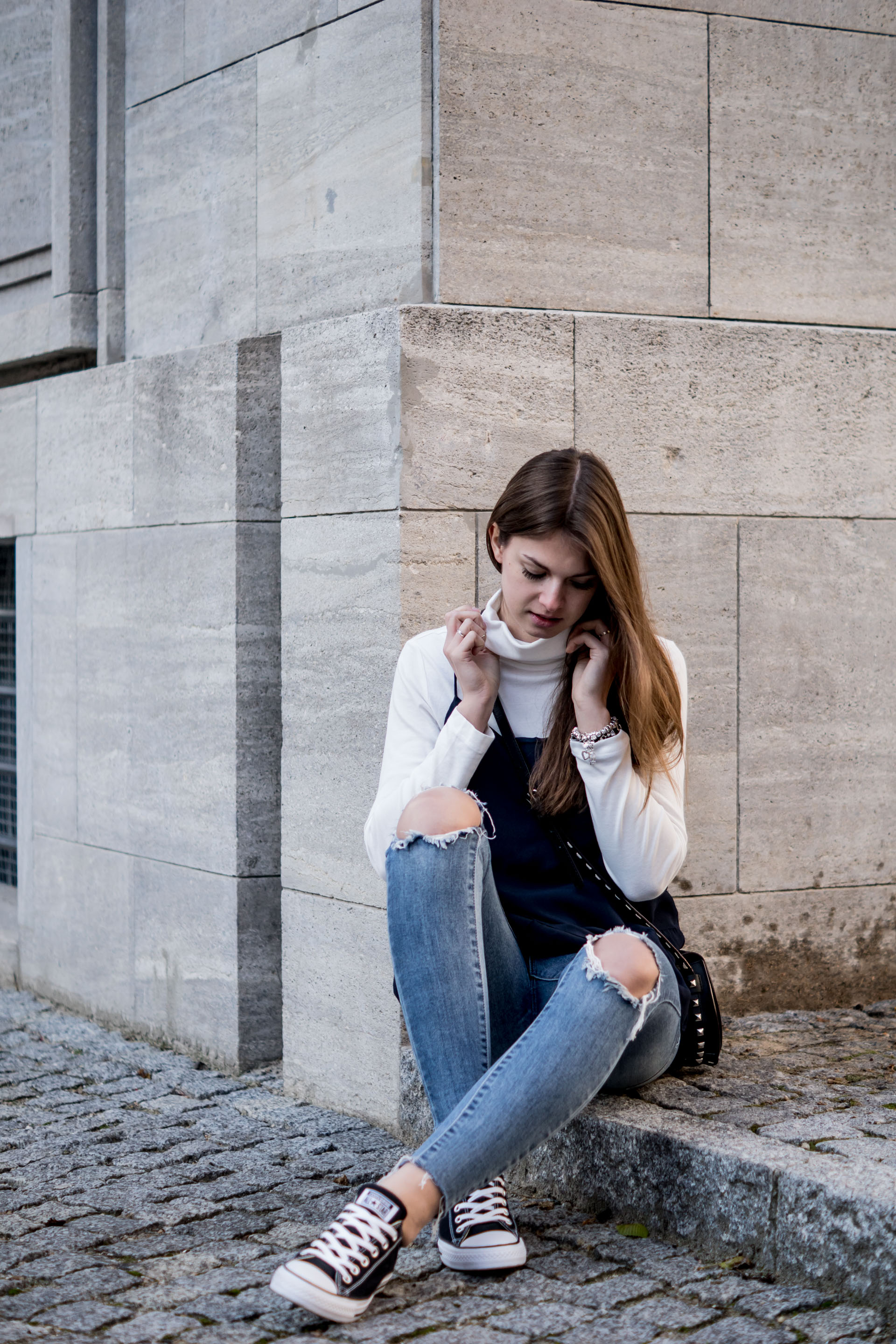 Cami over Turtleneck Chic yet casual layring in Winter