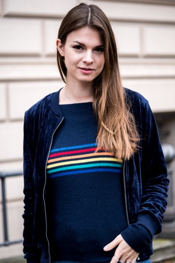 sweater with colourful stripes