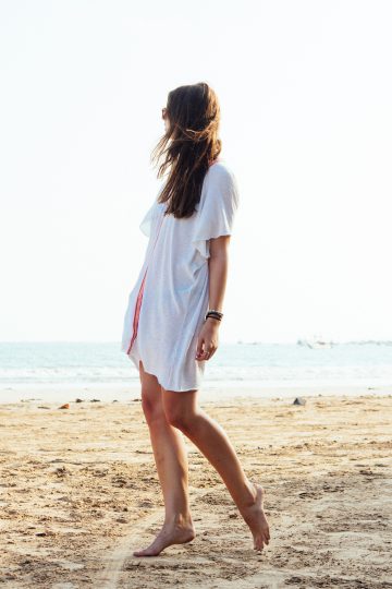 white beach dress