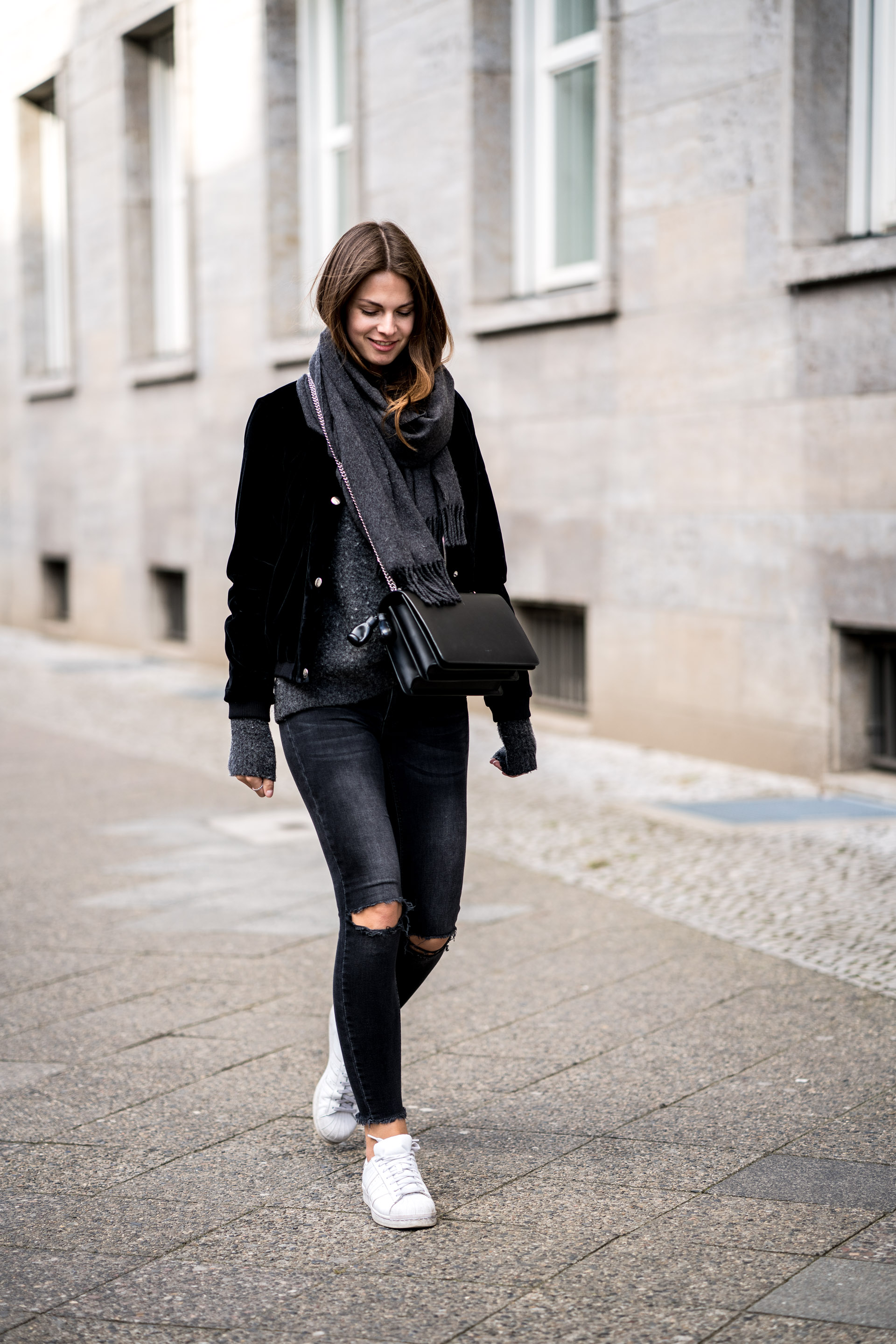 Black Velvet Bomber Jacket || Casual Everyday Outfit