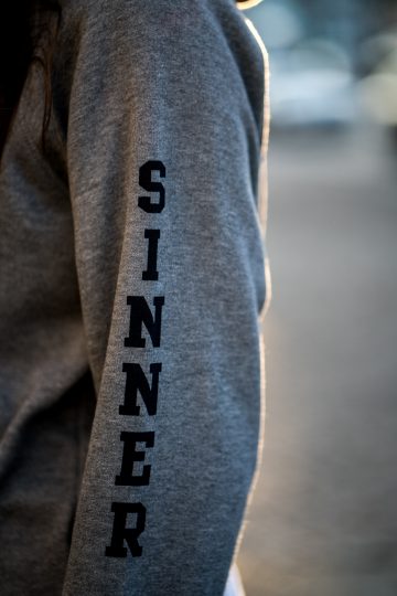 Hoodie with Sinner Print