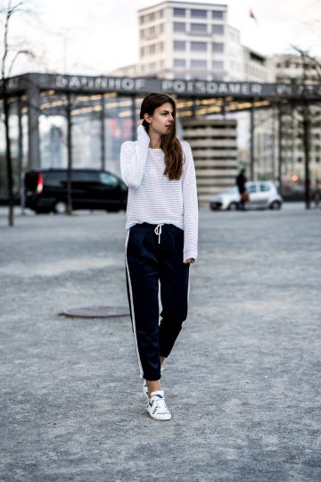 blue and white outfit