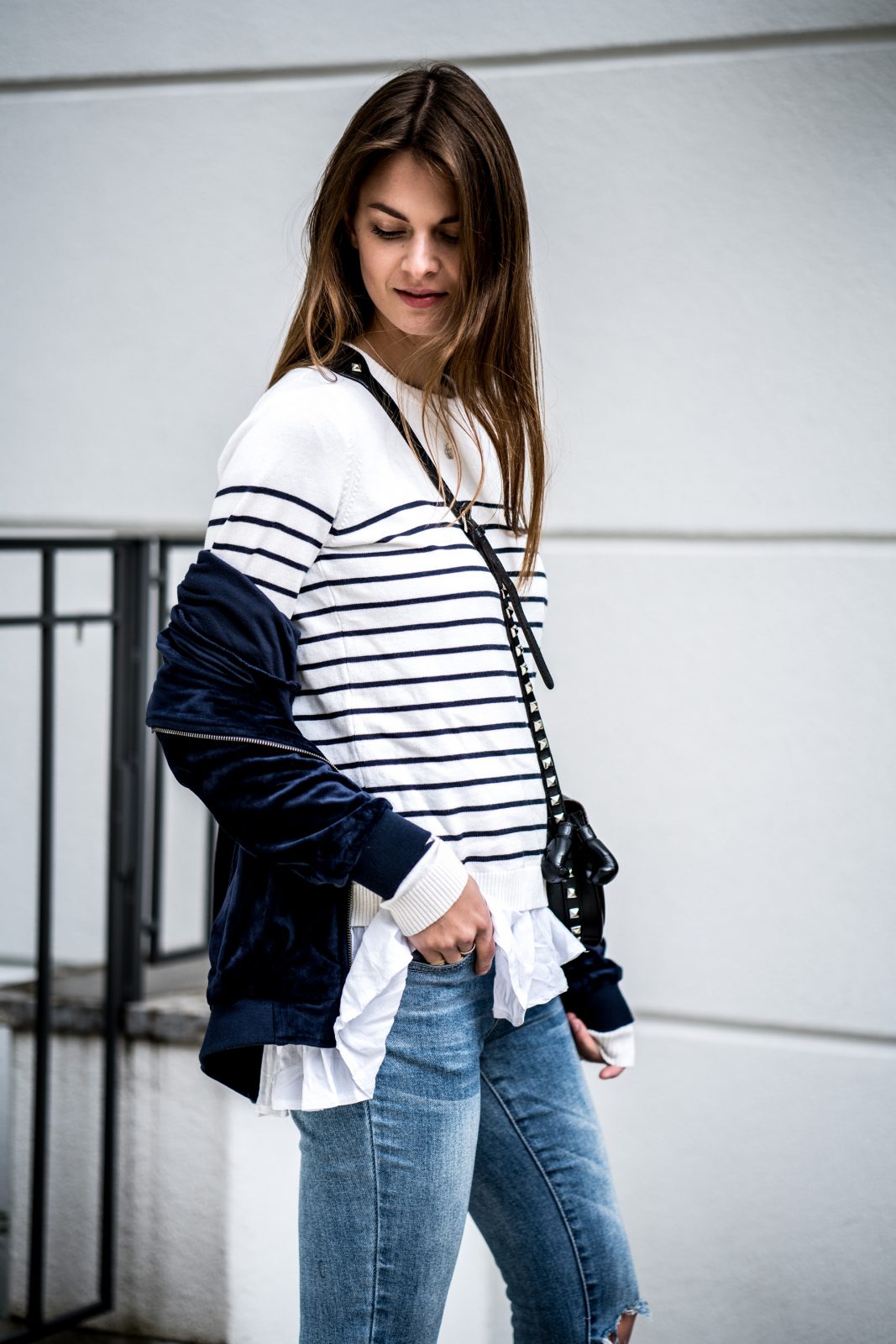 navy blue velvet boots