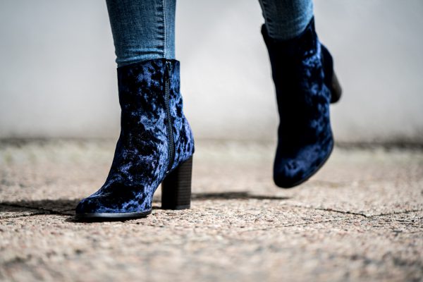 blaue Samtboots