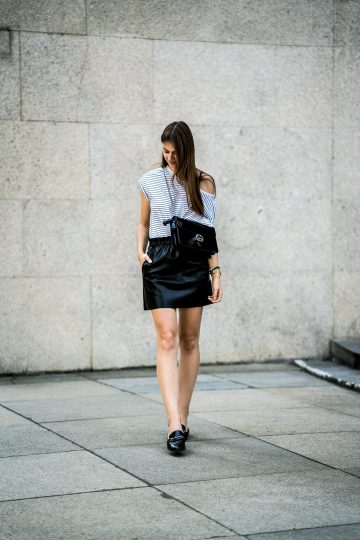 black leather skirt from Zara