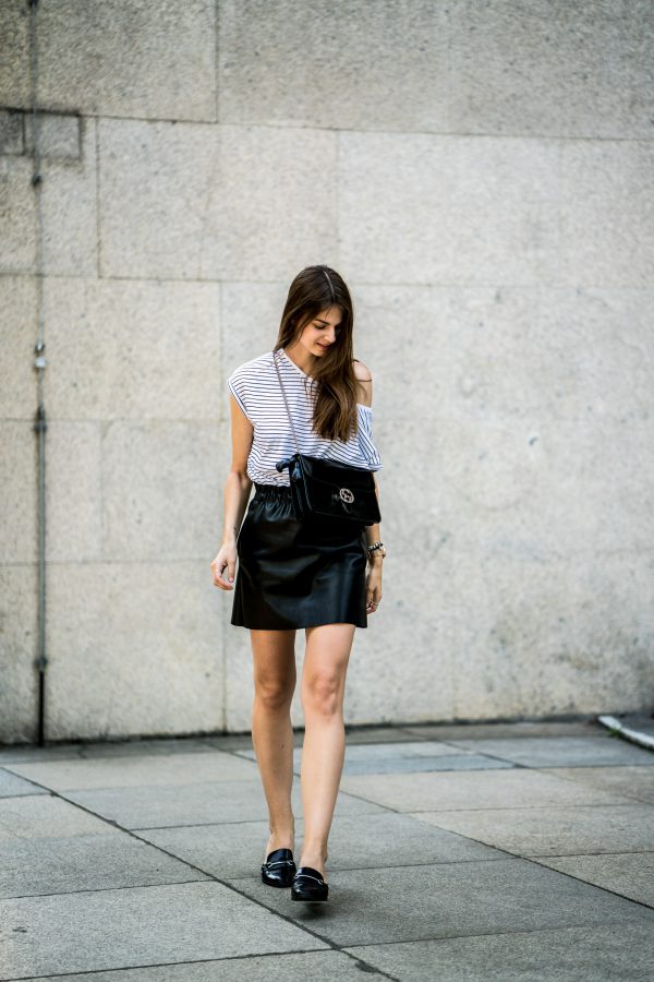 Leather Skirt x Striped Tee || Summer Outfit 2017 || Fashionblog Berlin