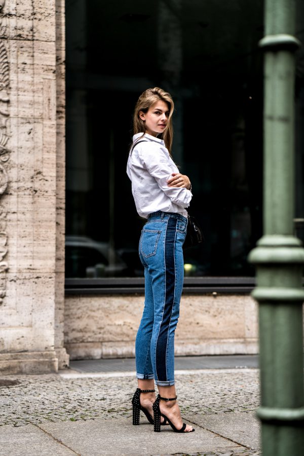 Two-Toned Denim and White Shirt