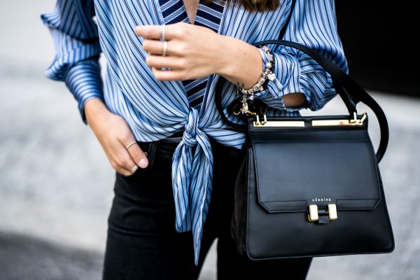 black bag with golden details