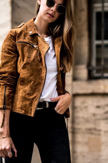 How to wear a brown leather jacket || Fashion Week Outfit || Fashionblog